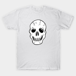 Spooky Skeleton Skull Face Cartoon on a White Backdrop, made by EndlessEmporium T-Shirt